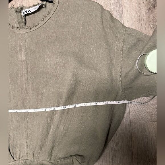 SOLD❌Zara Linen blend khaki midi dress - Picture 11 of 15